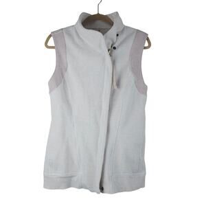 Lululemon Vest Versa Heather Angel White Grain Pink Gold Logo Zip Winter…